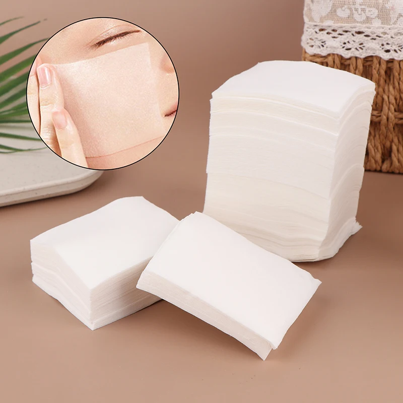 400Pcs Disposable Stretchable Cleansing Makeup Cotton Wipe Thin Makeup Remover Pad Ultra Thin Facial Cleansing Paper Makeup Tool