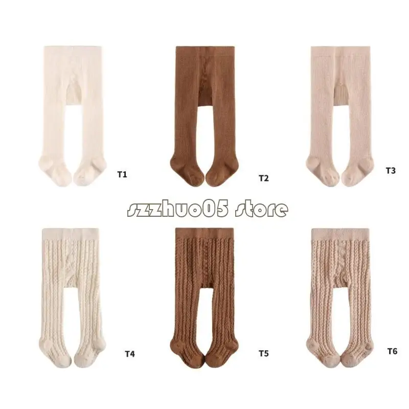 

M3GE Breathable Warm Cotton Leggings Baby Girl Footed Tights High Waist Pantyhose