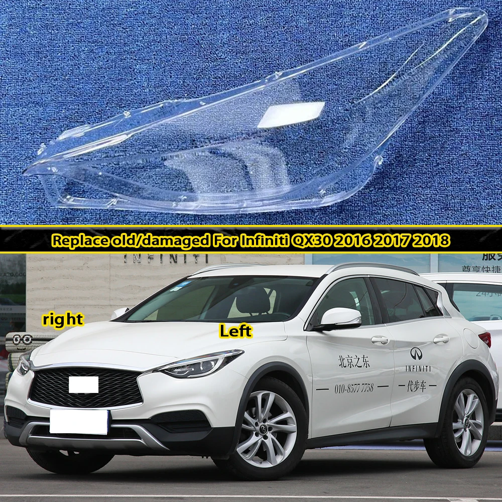 

Headlamp Cover Headlight Shade Lens Plexiglass Replacement For Infiniti QX30 2016 2017 2018 Front Lampshade with Lamp Shell