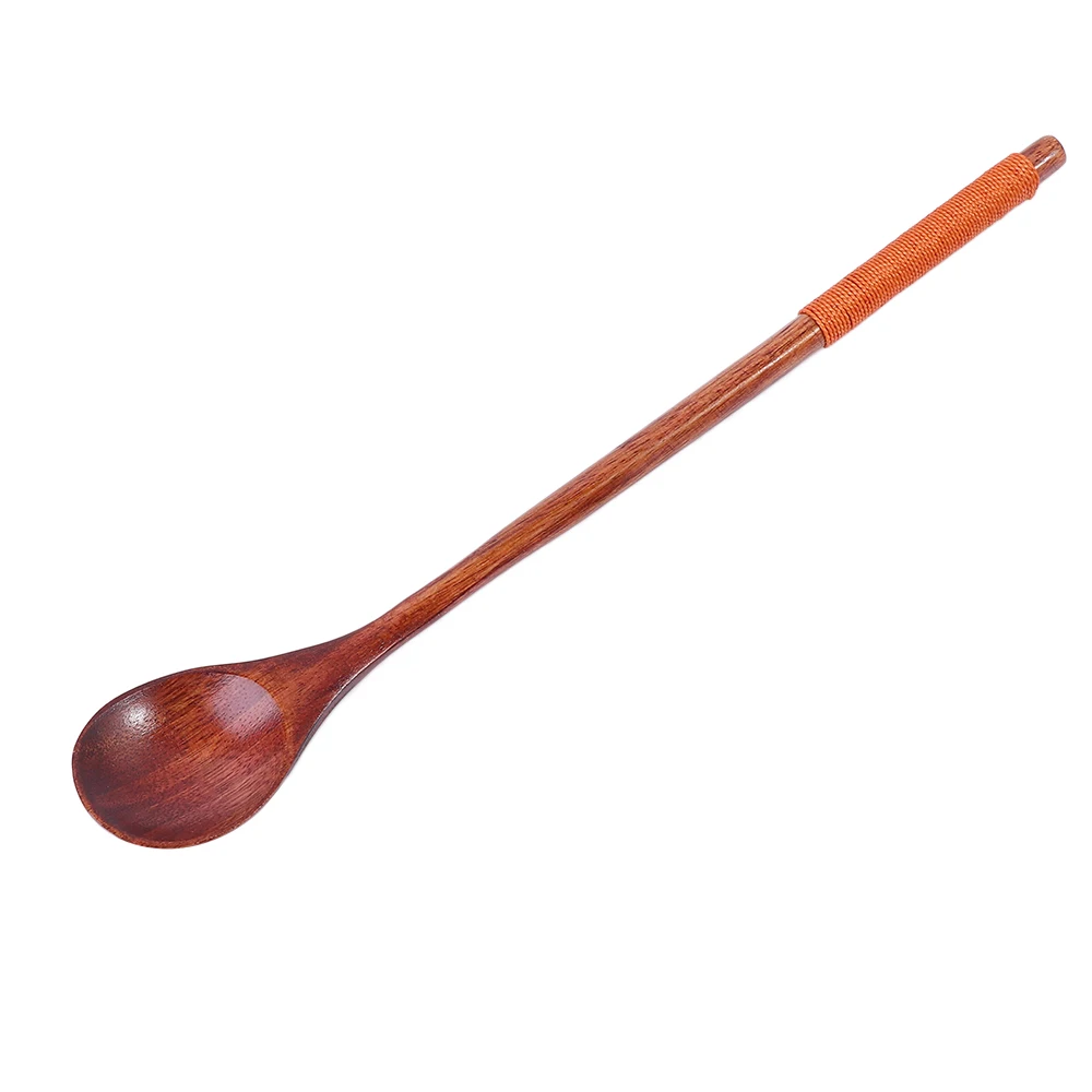 Chinese Style Eating Long Handle Teaspoon Kitchen Flatware Soup Spoon Spoons Coffee Spoon Wooden Spoon