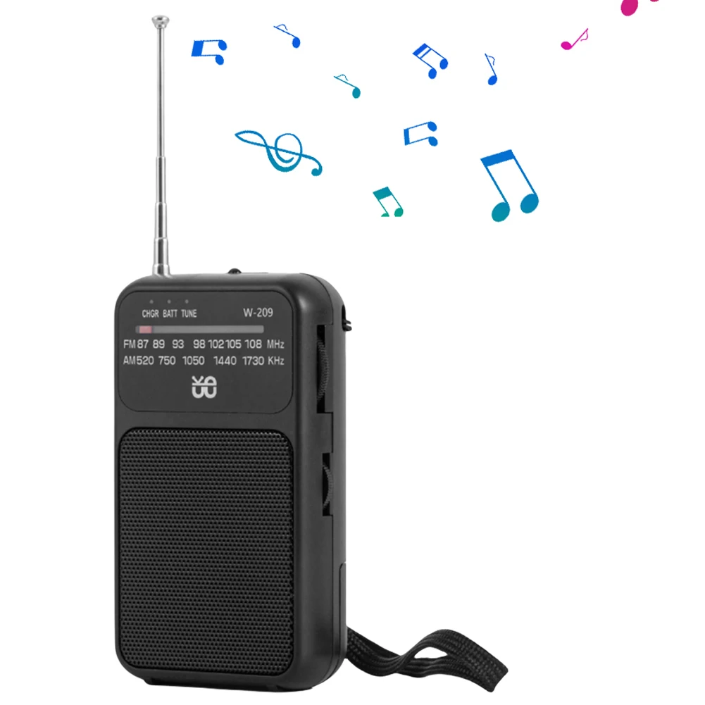 Portable Pocket AM FM Radio Built-in Speaker 2 Band Stereo Radio with 3.5mm Headphone Jack Pointer Radio for Senior Home Walking