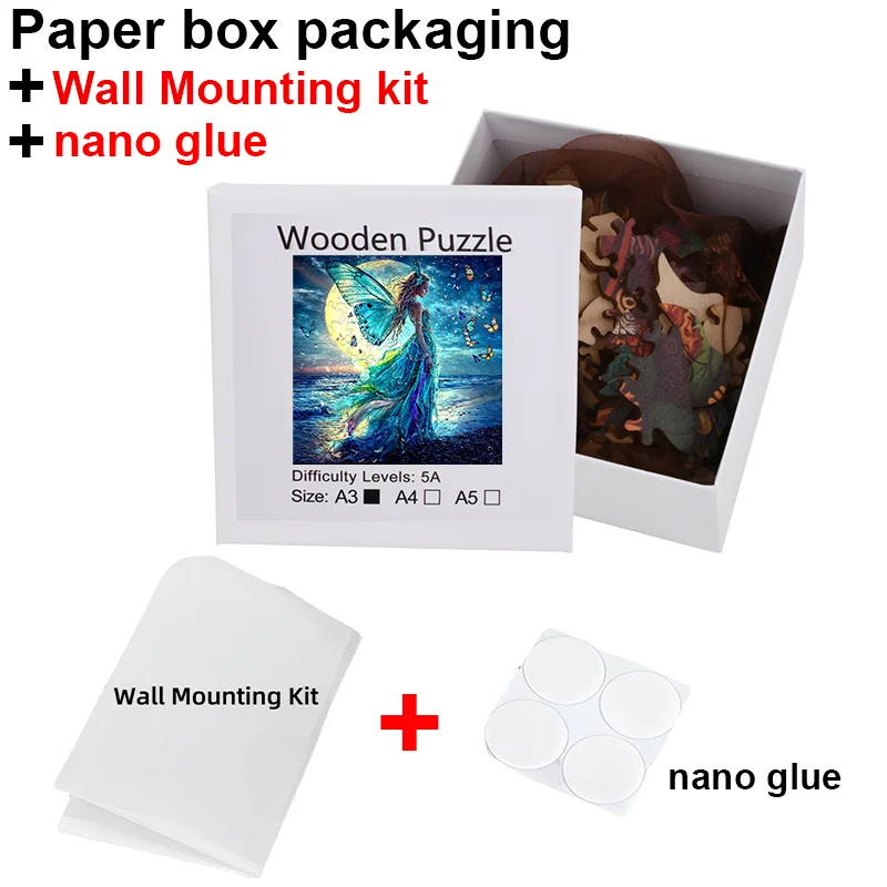 Puzzle en bois Rick plat pour enfants, décoration murale, jouets de fête de famille, escales