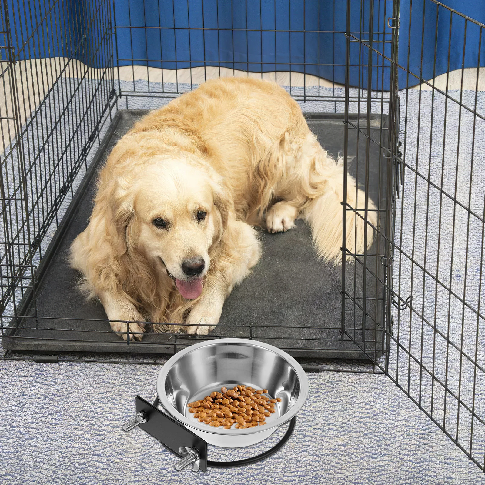 وعاء الكلب المرتفع القابل للتركيب على الحائط من الفولاذ المقاوم للصدأ محطة تغذية الحيوانات الأليفة للقطط والكلاب وعاء الماء المرتفع لتوفير المساحة