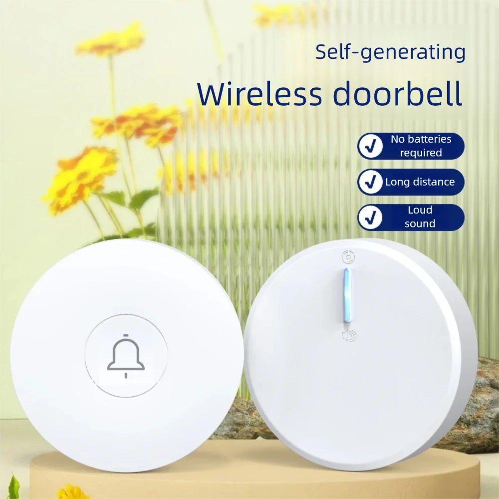 

Wireless Doorbell Modern Waterproof Remote Control Home Outdoor EU US Plug Self Power Generation Kinetic Doorbell Sets