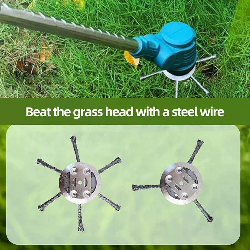 Steel Wire Grass Trimmer Head, 2025 New String Trimmer Replacement Head, Wire Weed Trimmer Head Weed Remover Tool
