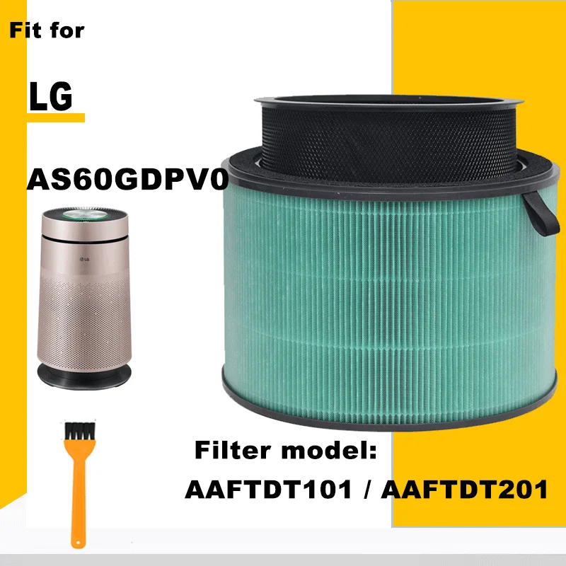 2 in 1 Hepa Activated Carbon Filter AAFTDT101 AAFTDT201 for LG AS60GDPV0 Air Purifier