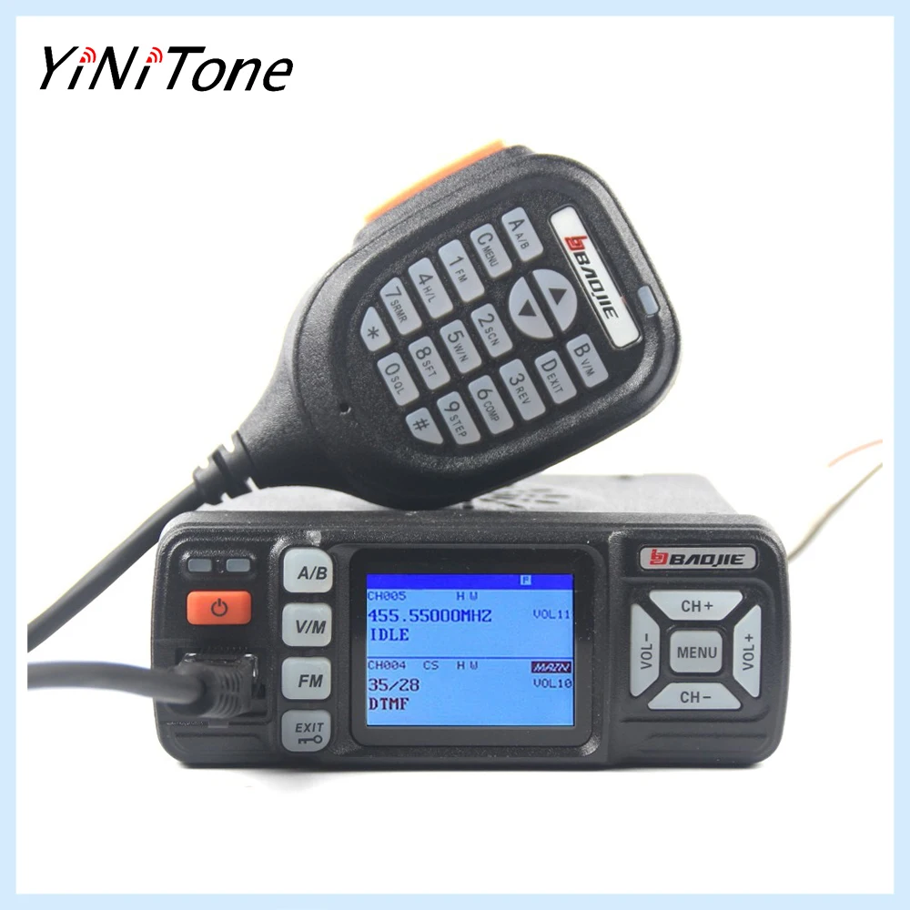 BAOJIE BJ-318 Mini Vehicle Mount Car Radio Station 25W 256CH 10km VHF/UHF Dual Band Mobile Radio Transceiver Upgrade of BJ-218