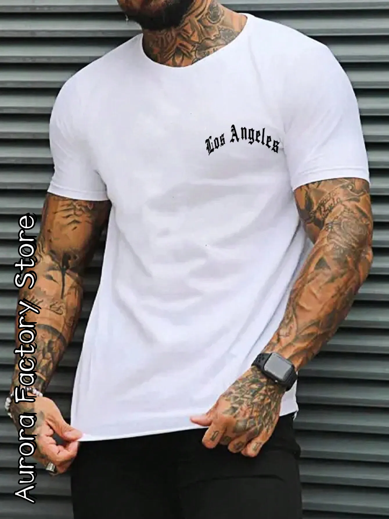 Los Angeles T-Shirt Summer Men Sports Fitness Tops Tees Male Casual Short Sleeve Cotton Clothing Fashion Letter Print Streetwear