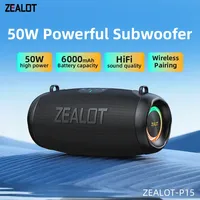 ZEALOT-P15 Bluetooth 5.4 Speaker 50W Portable Outdoor Speaker with IPX6 Waterproof, 10H Playtime,for Camping Hiking