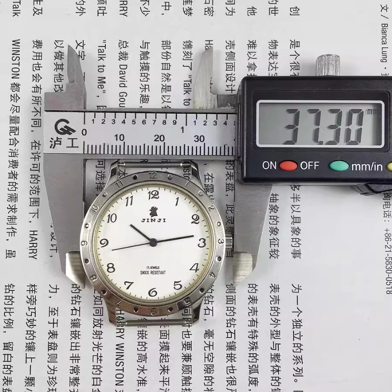 

Оригинальный запас, шанхайская часовая фабрика, цельнометаллические механические часы марки Jinji с цифровой поверхностью, свободный ремешок диаметром 36 мм
