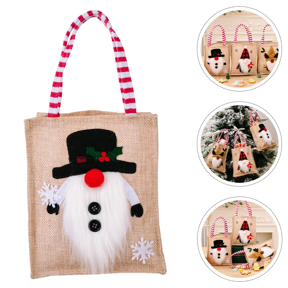 

Christmas Gift Bags Lovely 3D Nose Handle Treat Bag Candy Pouch Reusable Fabric Xmas Party Favor Bag Christmas Tote Bags