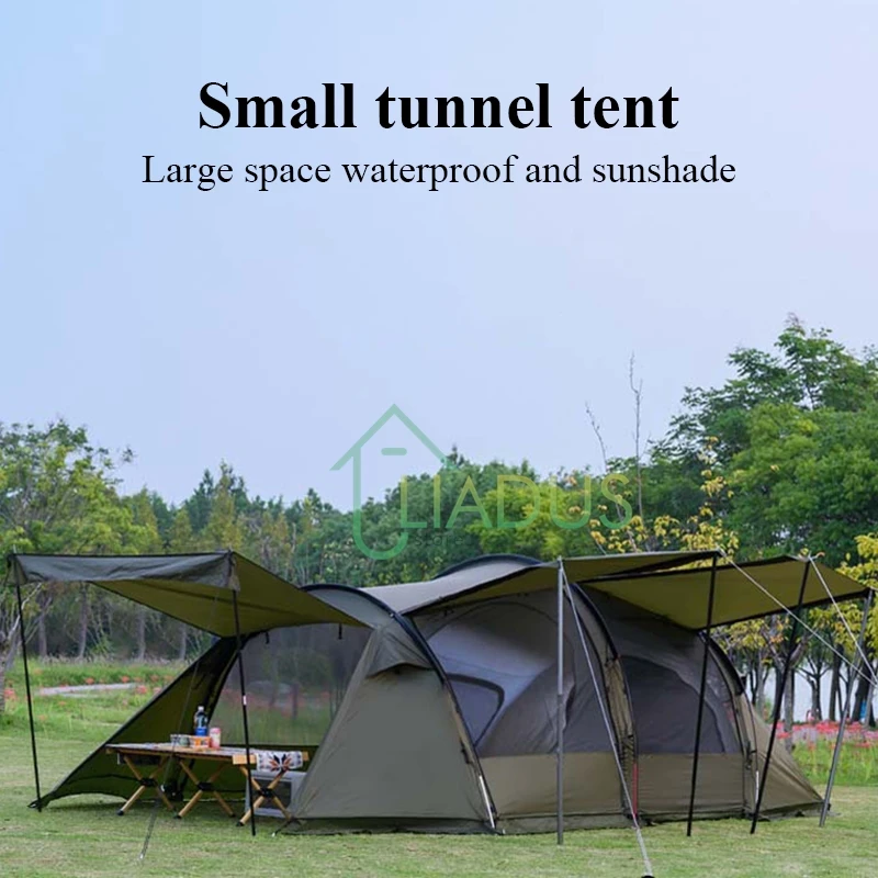 

Outdoor Camping Tent Waterproof Outdoor Shelter for Travel and Picnics Coated Tarp Sunshade Quick Build Breathable Awning Tent