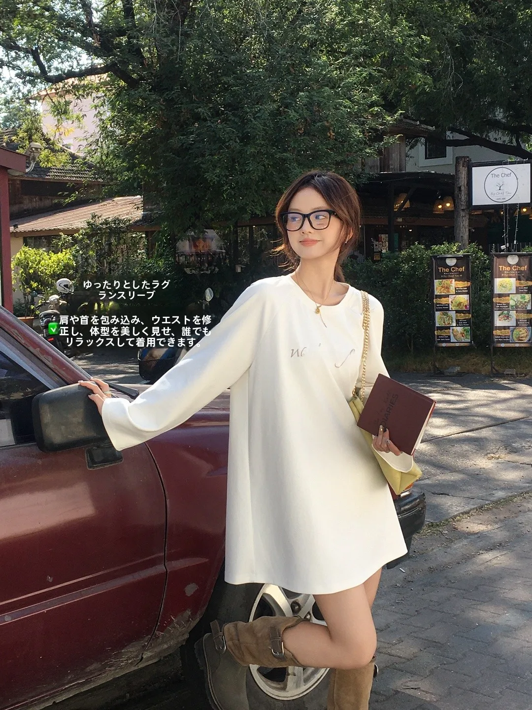 

Kula Liangpin Escape Vanilla Letter Embroidery Simple Elegant Loose Mid-Length Long Sleeve T-Shirt Dress Casual Style Cotton ...