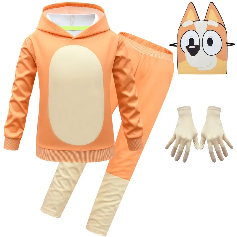 Halloween Costume Lovely Figure Cartoon B-Blueying-Bingoed Anime Cosplay Clothings Carnival Party Long Sleeve Trousers Kids Set