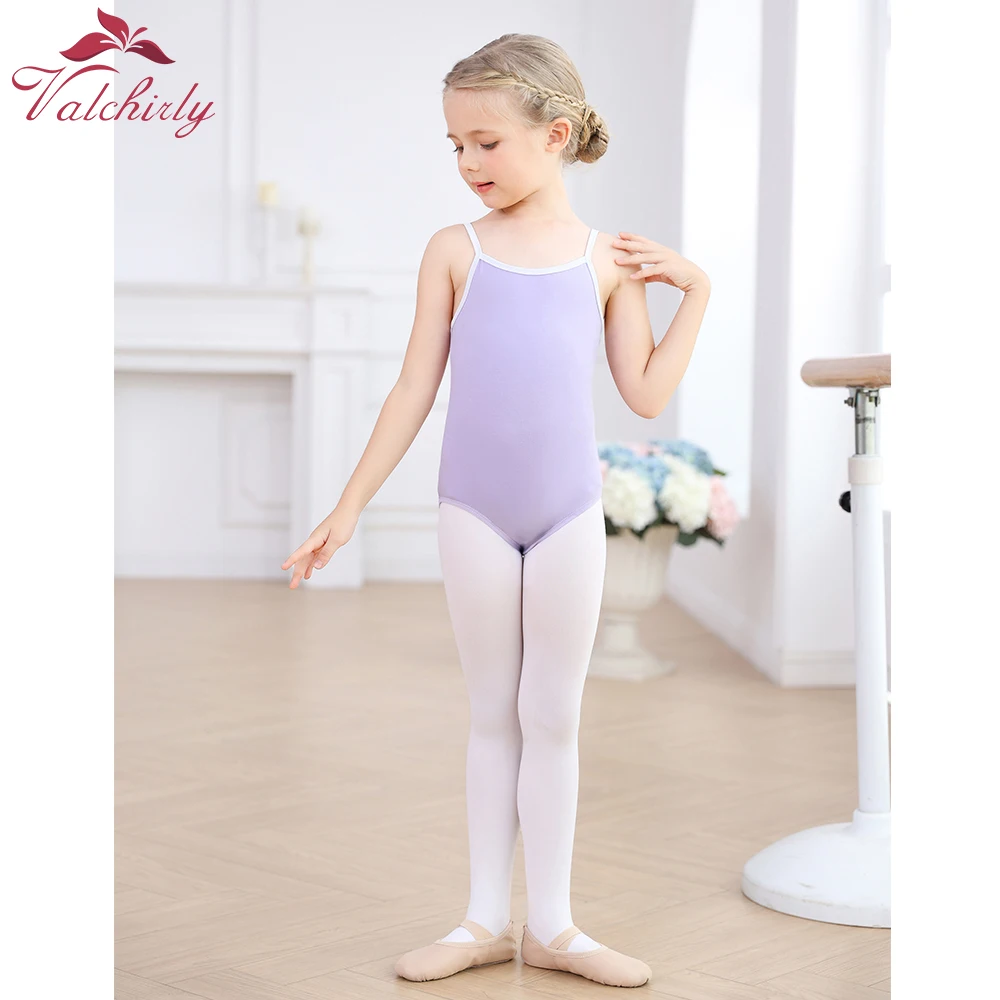 New Girls Ballet Leotard Dancewear Camisole Jumpsuit Cotton White Clothing for Practice