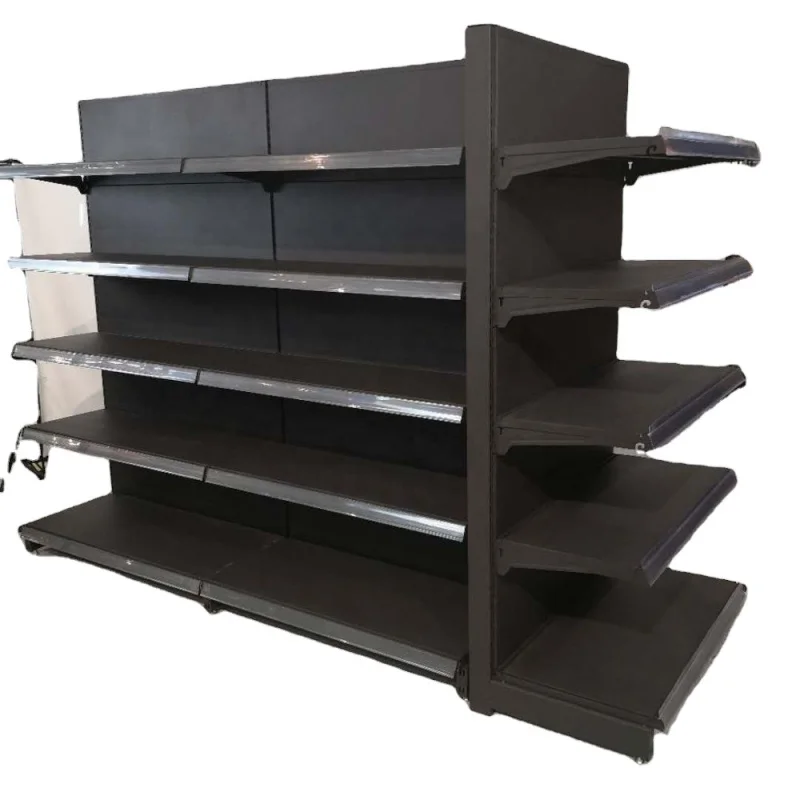 

[Custom] High Quality Metal Storage Shelving Backplane Style Supermarket Wooden Steel Shelf Retail Display Shops and Sto