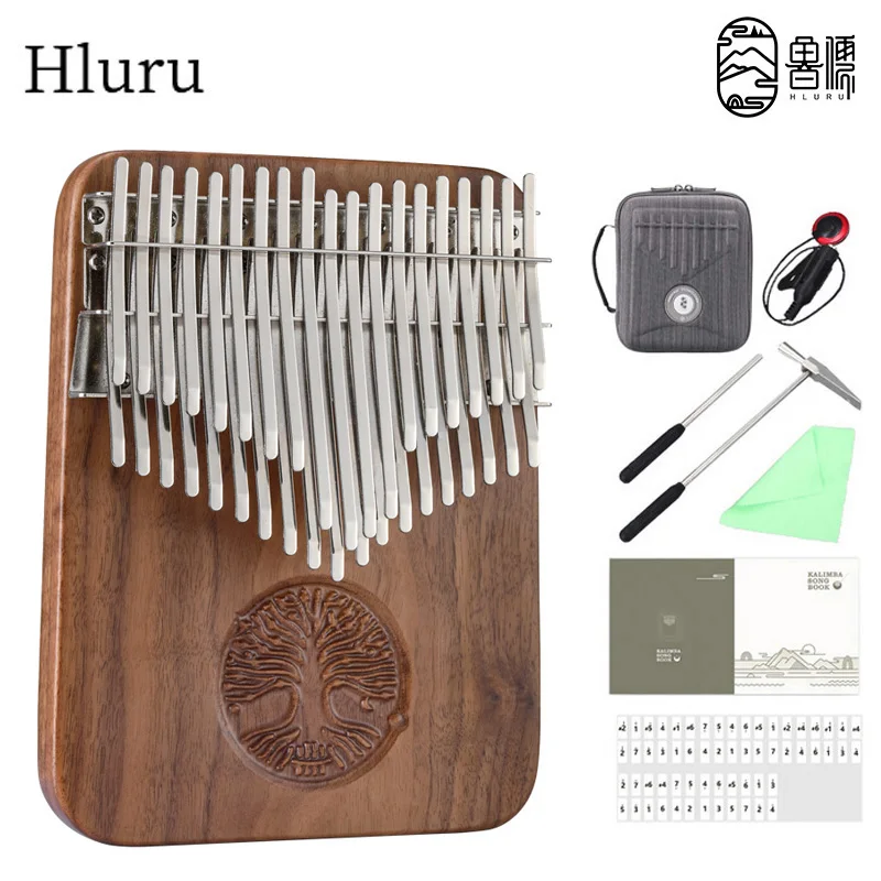 Hluru Kalimba 34 38 Keys Professional Thumb Piano Full Solid Wood Black Walnut Kalimba 24 Keys Finger Piano Musical Instrument