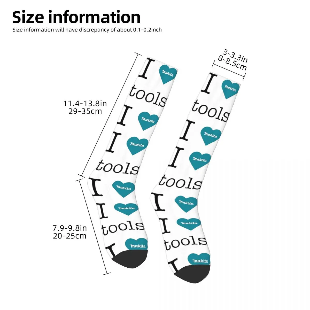 I Love Makita Tools Socks Harajuku Sweat Absorbing Stockings All Season Long Socks Accessories for Unisex Christmas Gifts