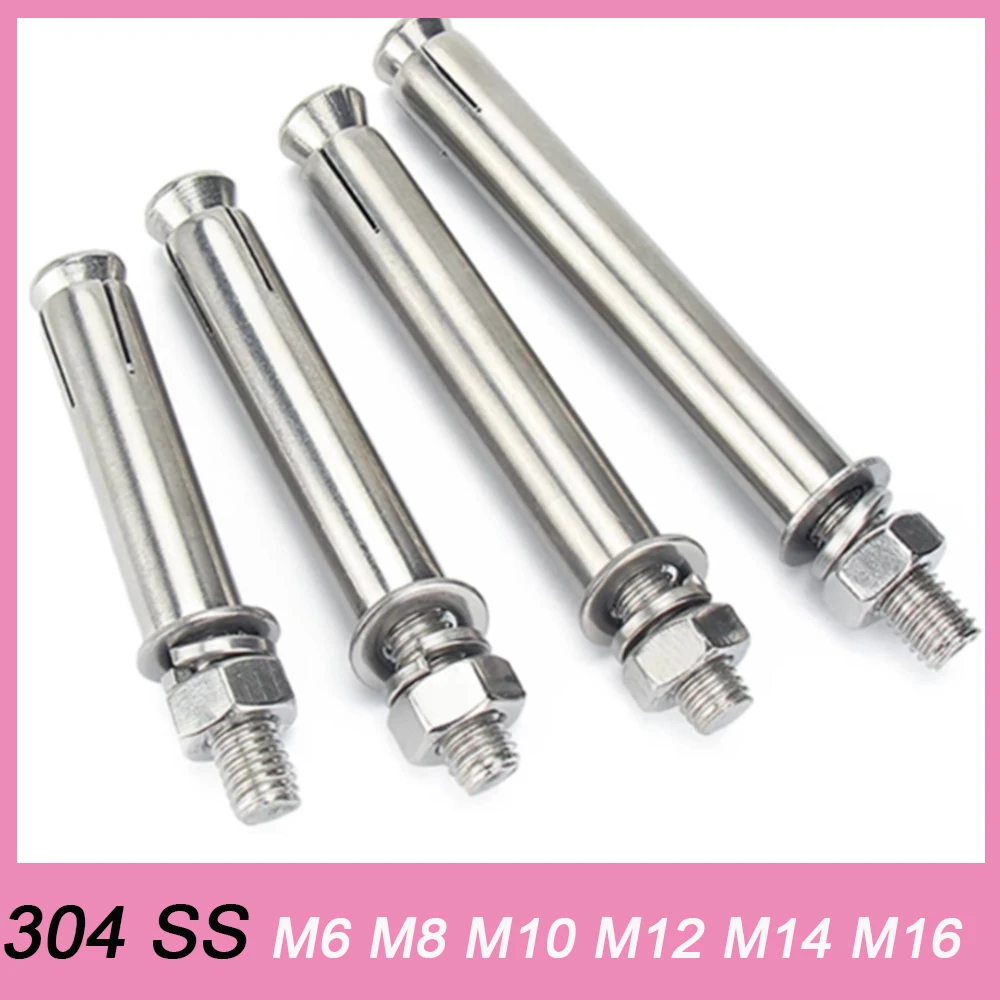 1-10Pcs 304 Stainless Steel M6 M8 M10 M12 M14 M16 Internal Expansion Screw Hexagonal Expansion Screw Sleeve Concrete Anchor Bolt
