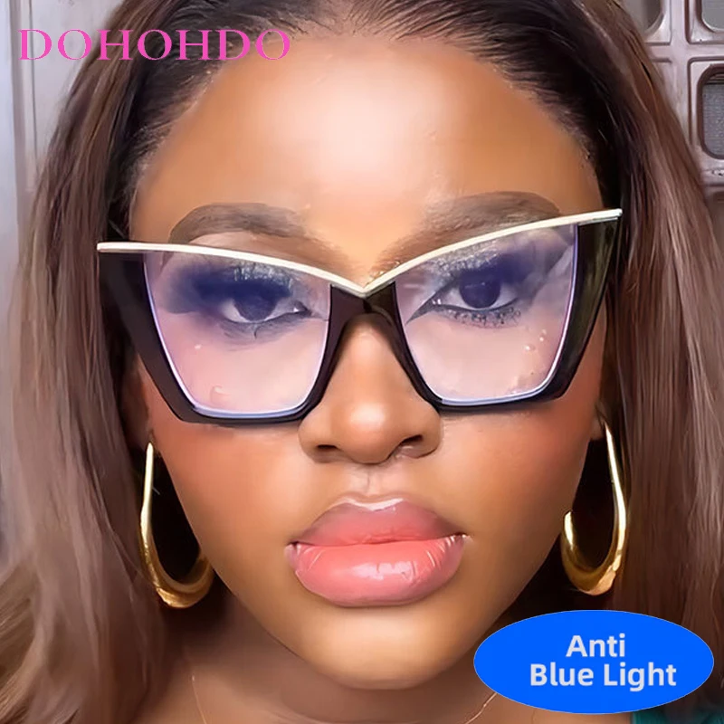

Fashion Designer Candy Color Oversized Cat Eye Optical Women Glasses Men Computer For Reading Anti-Blue Light Eyeglasses Lentes