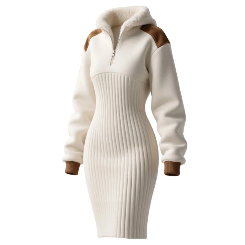 

Женская толстовка с капюшоном и контрастной строчкой