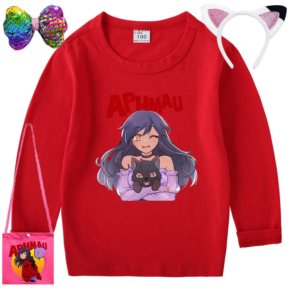 Wish Asha magliette a maniche lunghe per ragazze Aphmau 3D Print T Shirt bambini Cartoon Tee Anime Kawaii Tee top abbigliamento per bambini