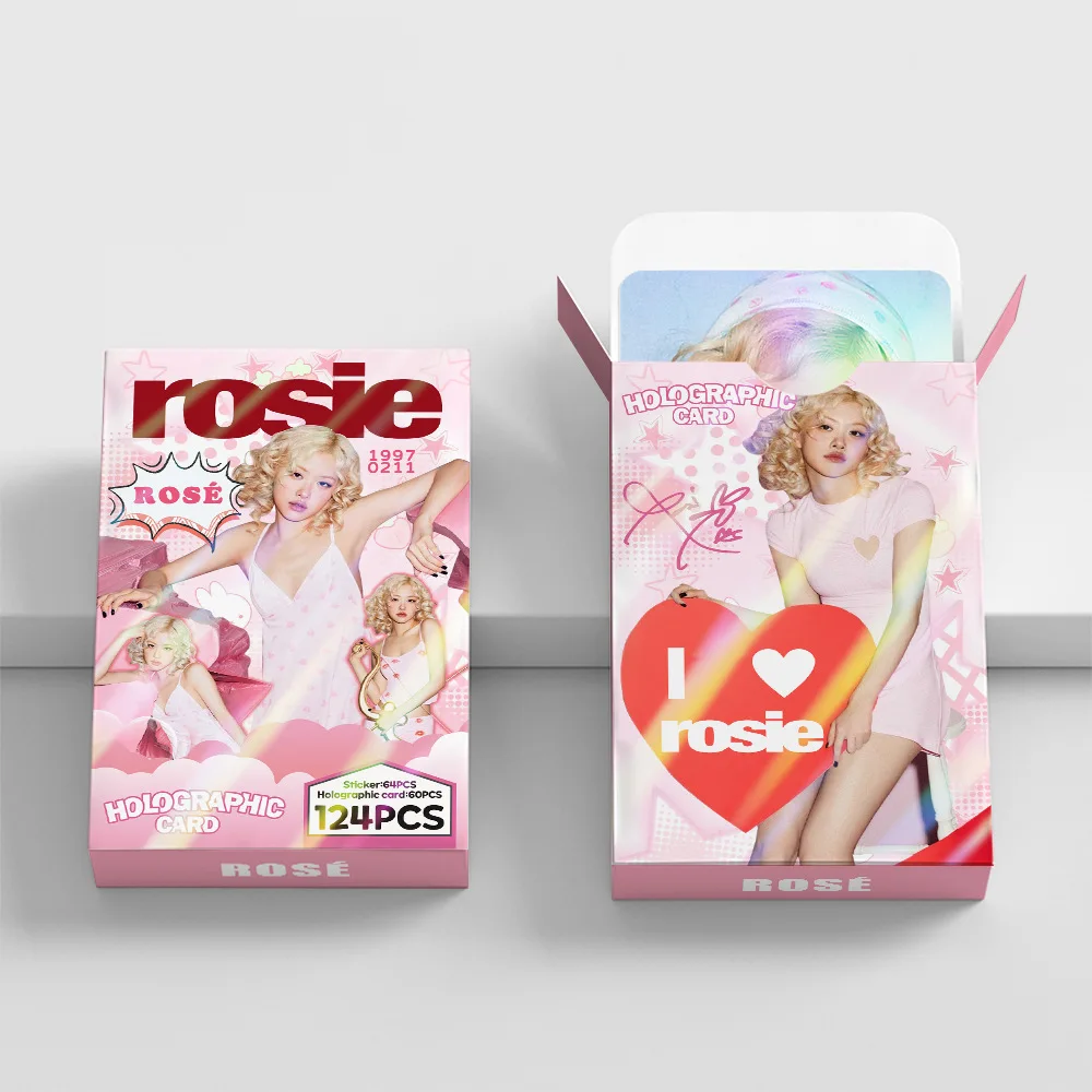 124 Kartu Kecil Laser Terlaris Album ROSE Kartu Flash ROSIE Kartu Lomo Koleksi Penggemar Foto Kartu Pos dan Hadiah