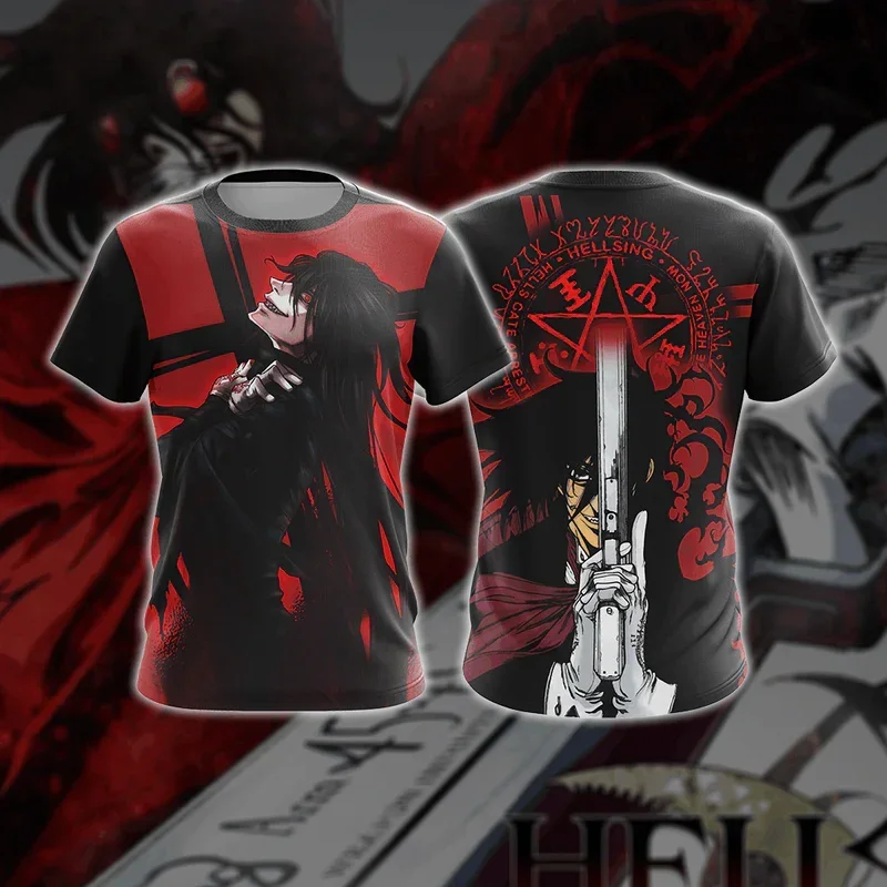 Summer Anime Hellsing 3D Print T-Shirts Men Women Fashion Streetwear Oversized Short Sleeve T Shirt Male Tees Tops Man Clothing