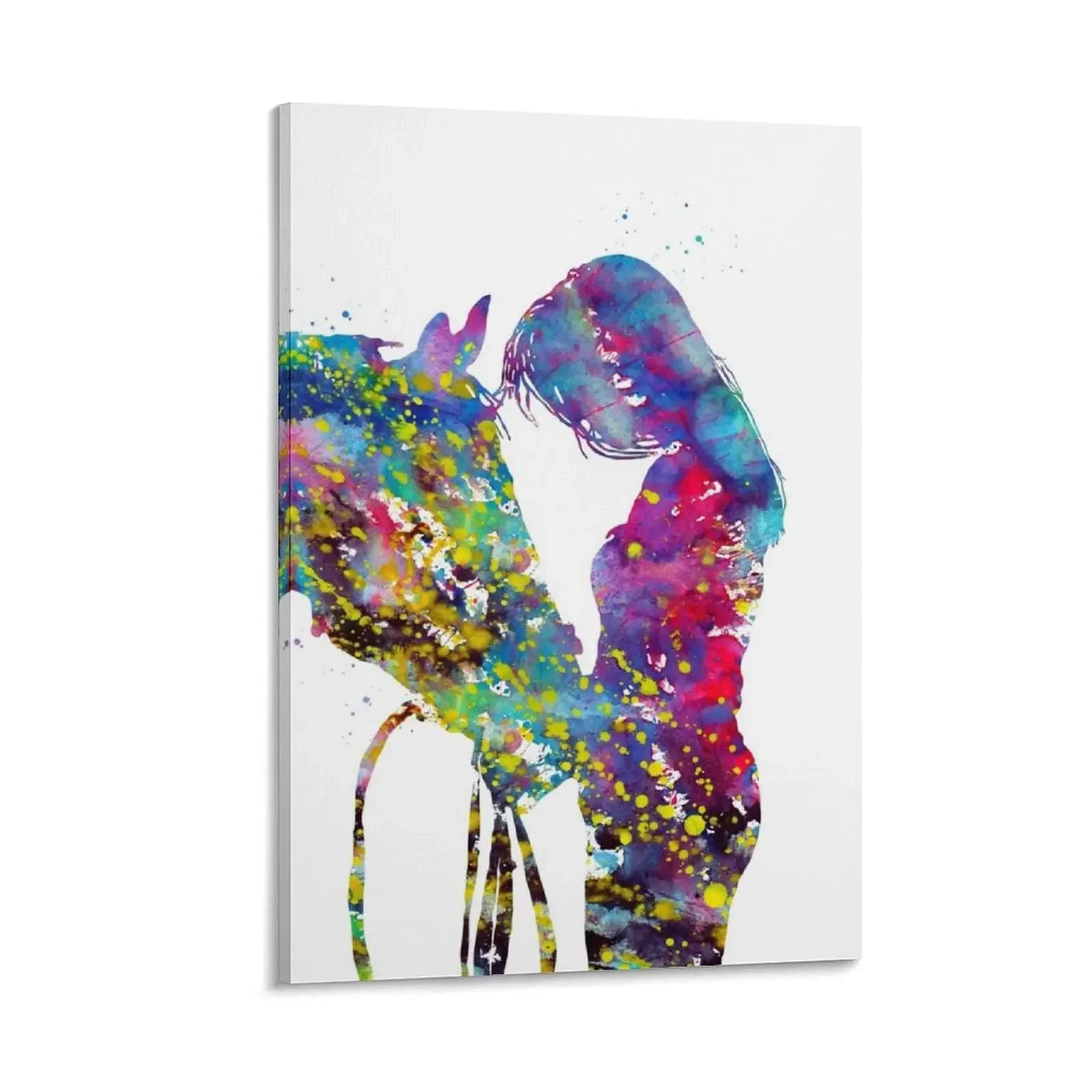 

Girl with horse Canvas Painting aesthetic room luxury home decor art decorative frames wall room