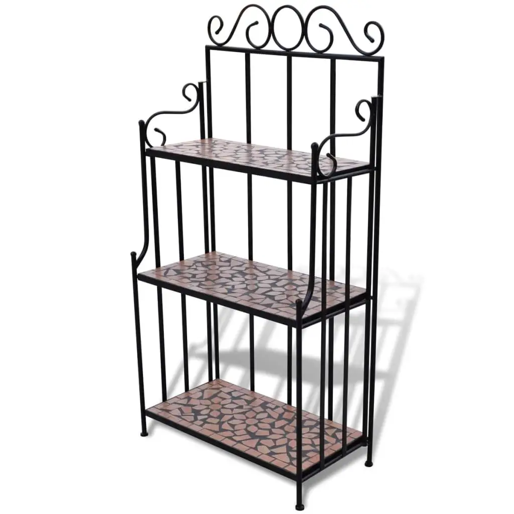 Terracotta Mosaic Pattern Plant Stand - Stylish Display for Indoor & Outdoor Use