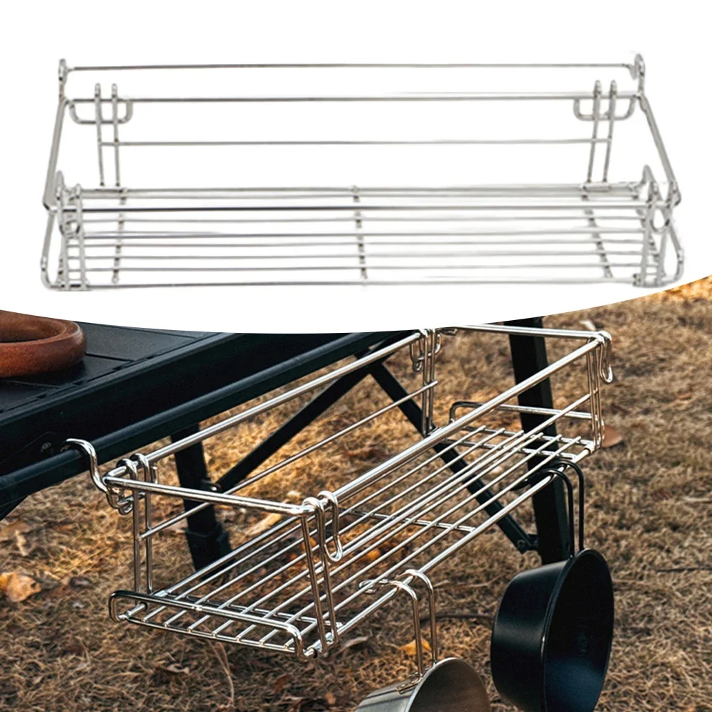 

Storage Rack Folding Hanger 504g Folding Table Drain Basket Easy Installation Foldable Design Rust-Free Design