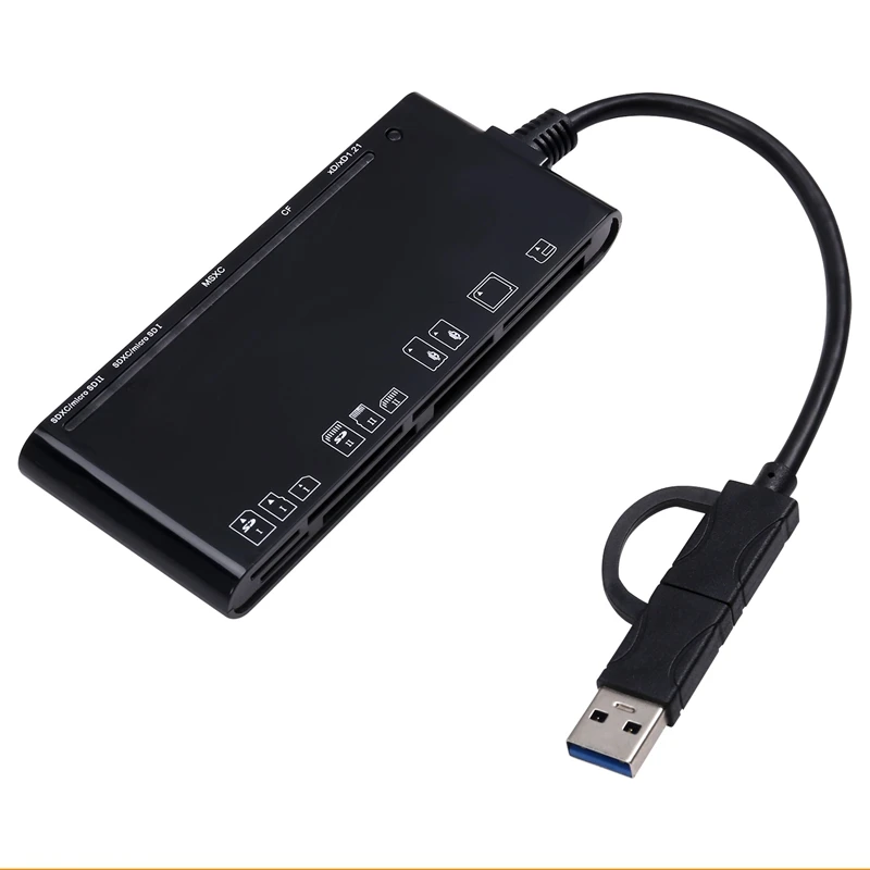7 in 1 USB 3.0 Type-C Multifunction Card Teader /XD/MS/SD/TF Card Reader for Vista/XP/7/8/10/, Linux, Os-A13G