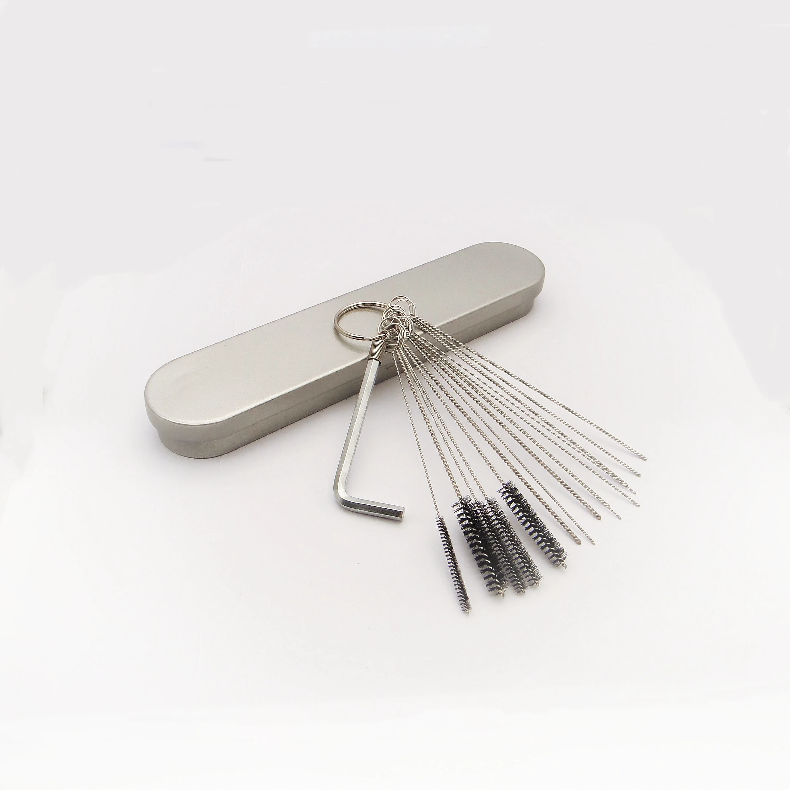 Carburetor Carbon Dirt Jet Cleaner Tool Kit 10 Cleaning Needles with 5 Brush and 1 Throttle Wrench