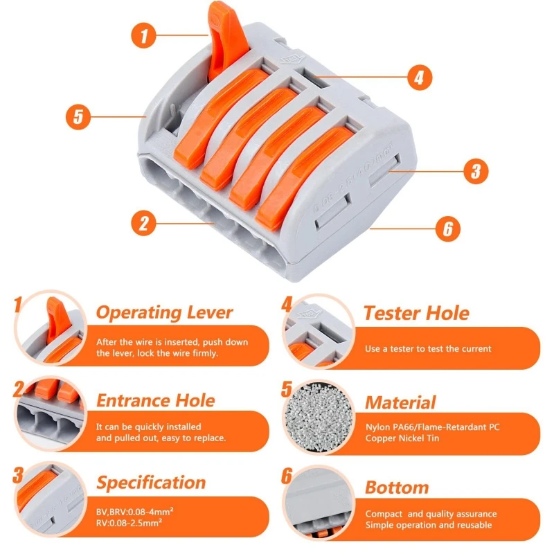 Wire Connector PCT-212 213 215 Combination Box Set Quick Connect Terminal Block