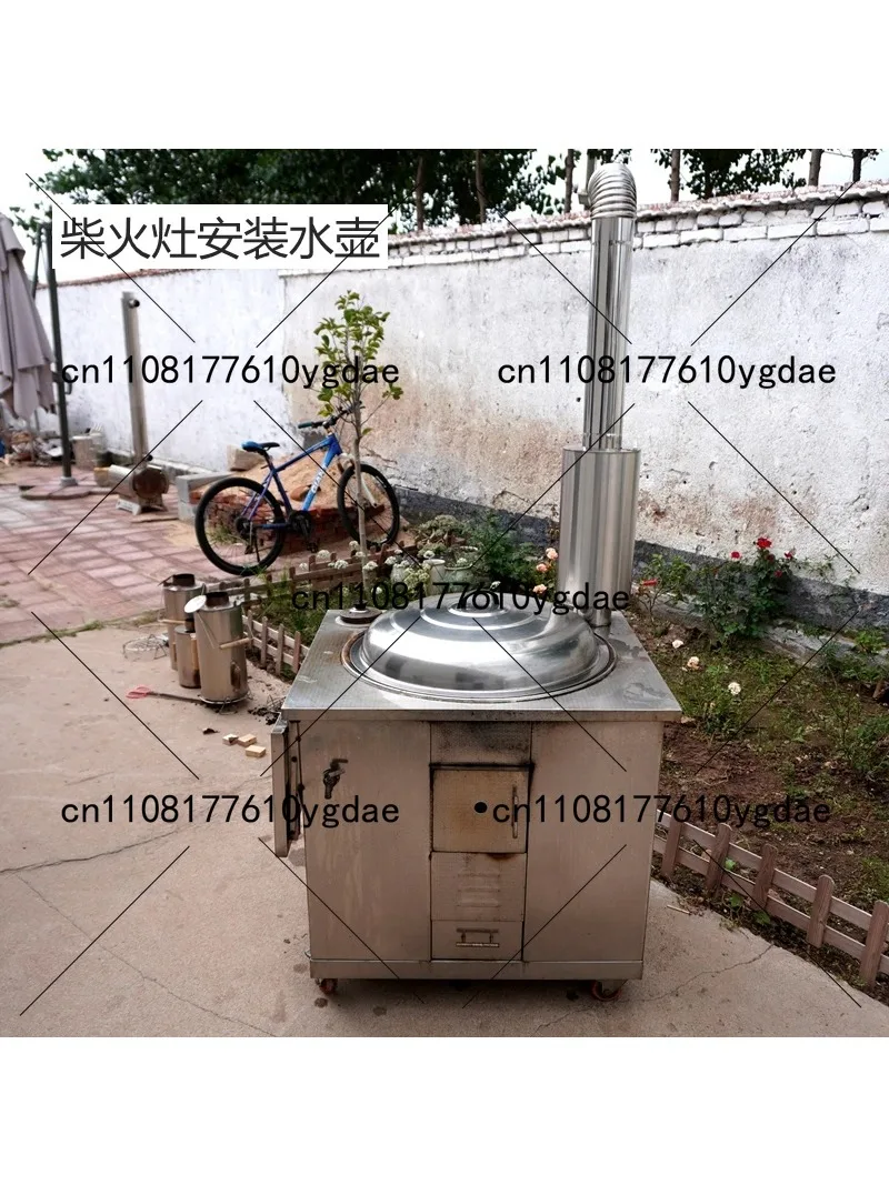 SS304 Stainless Steel Chimney Kettle Firewood Outdoor Tent Stove Return Air Stove Firewood Stove Water Tank