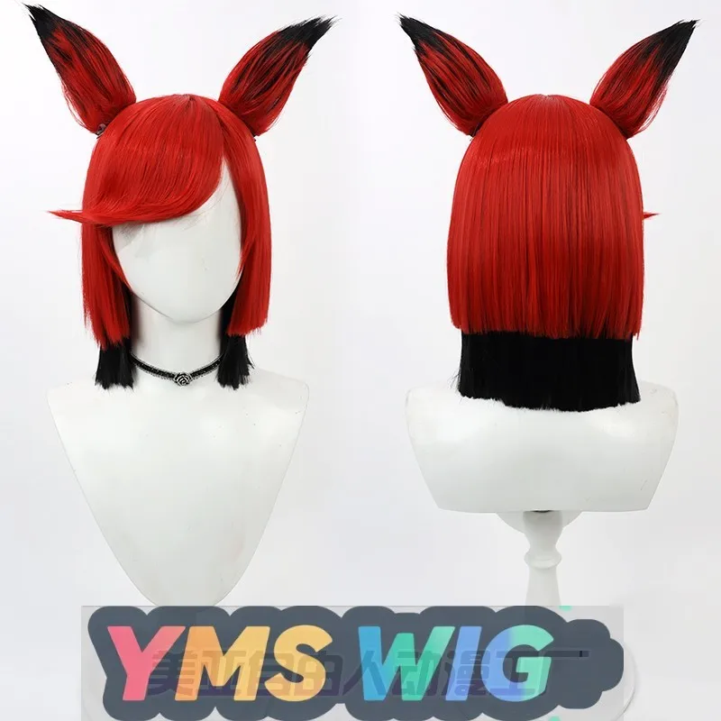 

【YMS WIG】Hell Inn Alastor Cosplay Wig With Ears Red Gradient