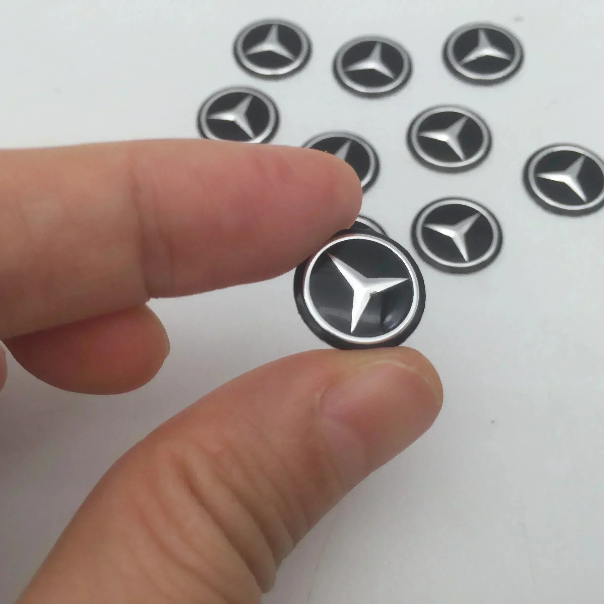 2pcs 5pcs 10pcs 3D 14mm For car key fob case Badge button Badge logo straight folding remote Keychain Replacement Sticker