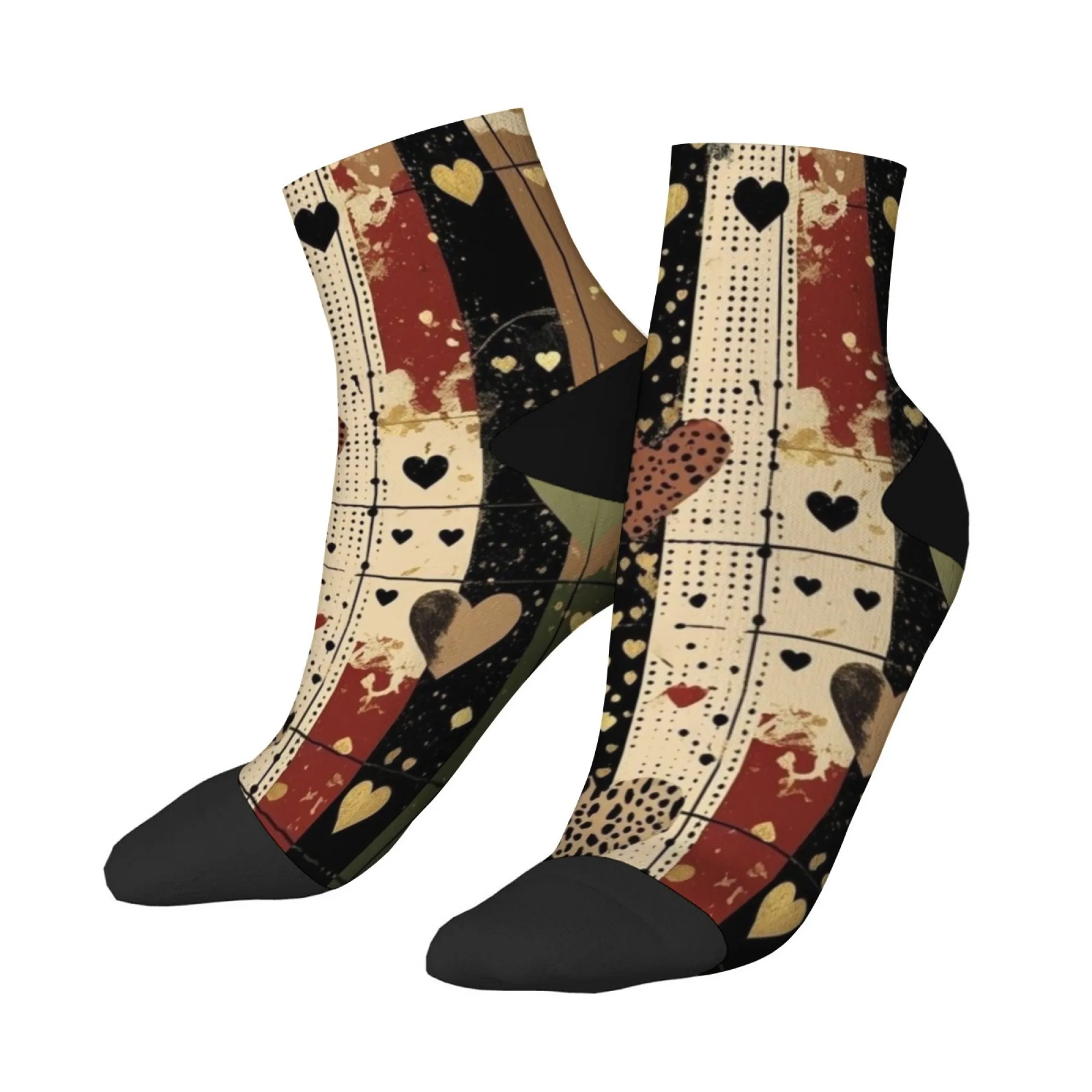 

Мужские короткие носки с дизайном чернил в форме сердца, новинка, забавные, сумасшедшие компрессионные носки, мягкие, удобные, повседневные, в стиле хип-хоп