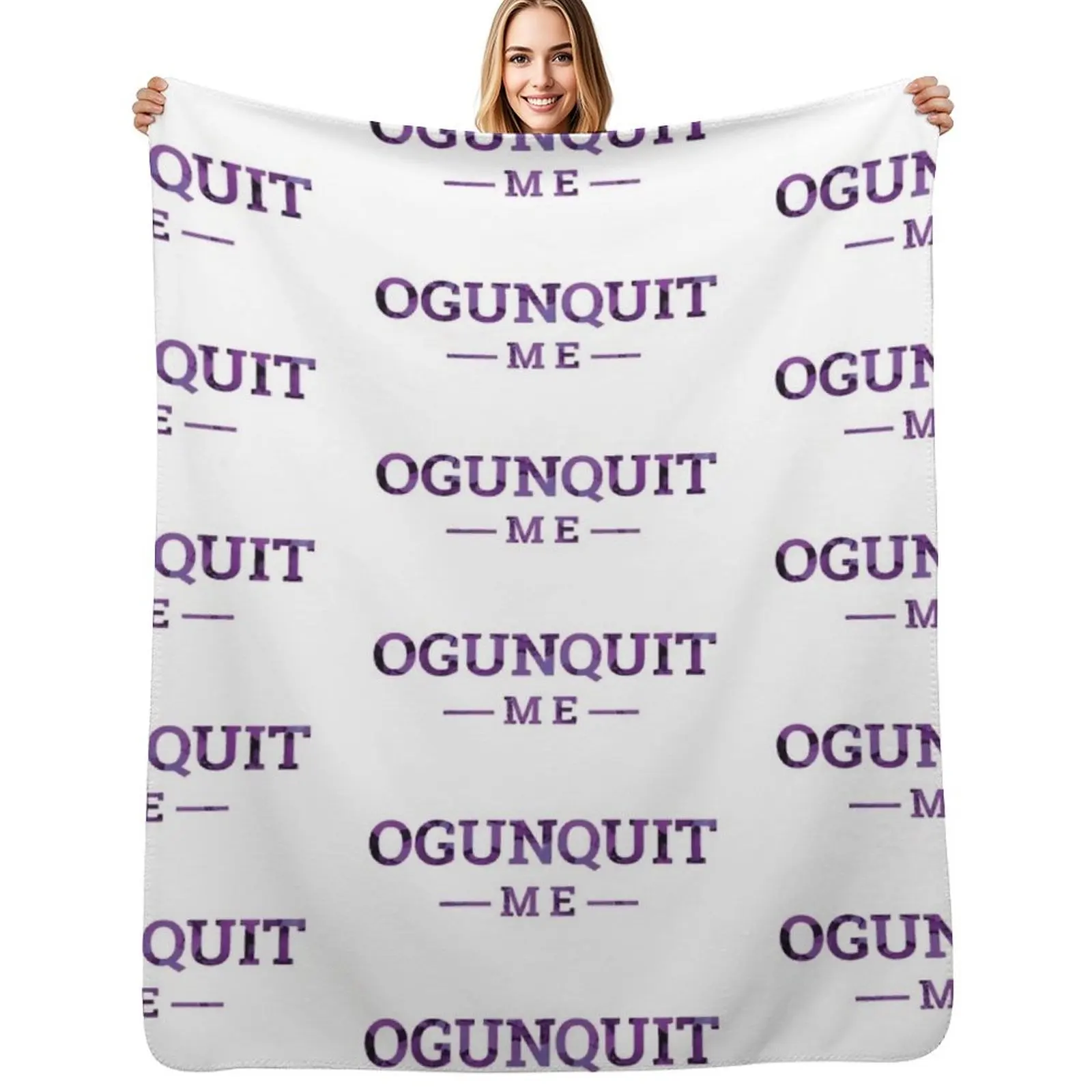 Ogunquit, ME Alcohol Ink Throw Blanket Decorative Beds Beautifuls Flannel Fabric Comforter Multi-Purpose Stuffeds Blankets