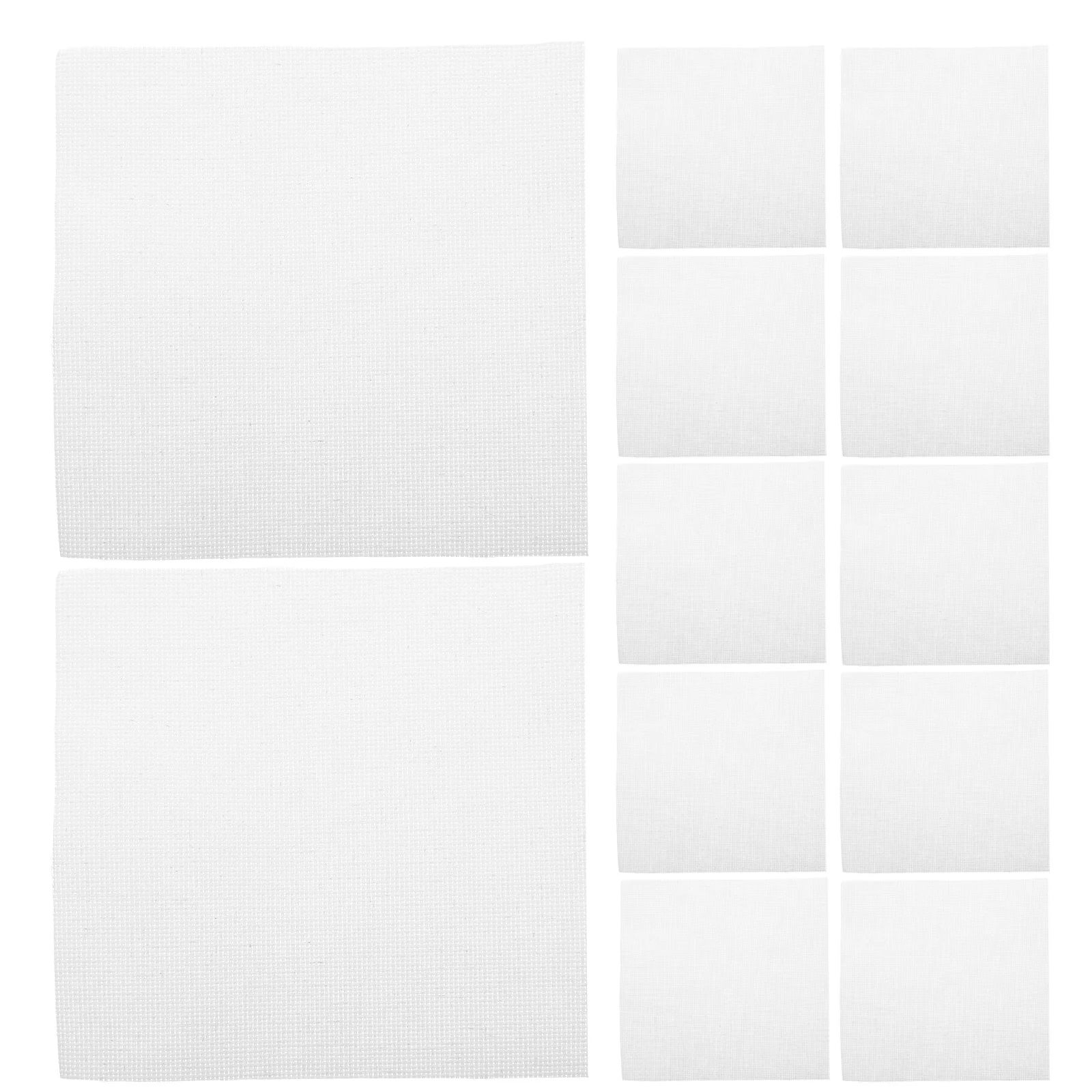 

15Pcs White Embroidery Fabric Linen Cross Stitching Small Square Mesh DIY Needlework Fabric Sheets for Sewing Handcraft