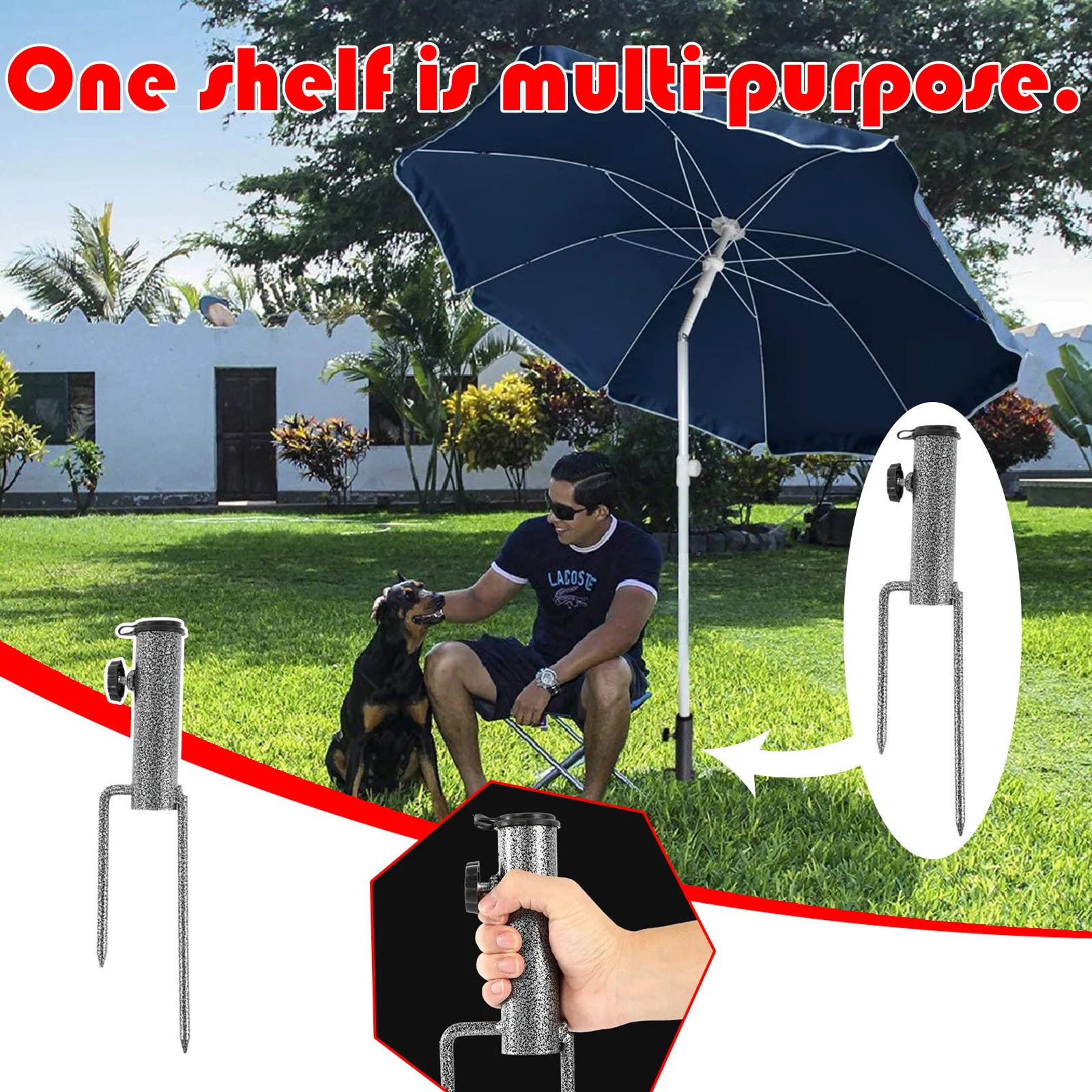 Outdoor Parasol Stand Spike Parasol Ground Plug Multifunction Umbrella Base For Beach Fishing Garden Fixed Umbrella Bases