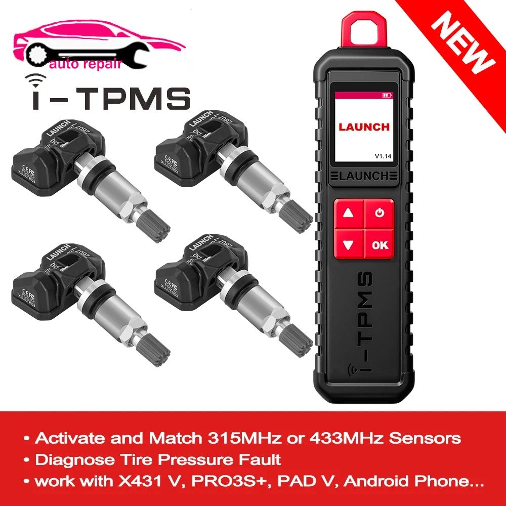 Launch X431 i-TPMS Handheld TPMS Tire Pressure TSGUN Work Standalone By i-TPMS APP Active Program 315/433Mhz Sensor for Android