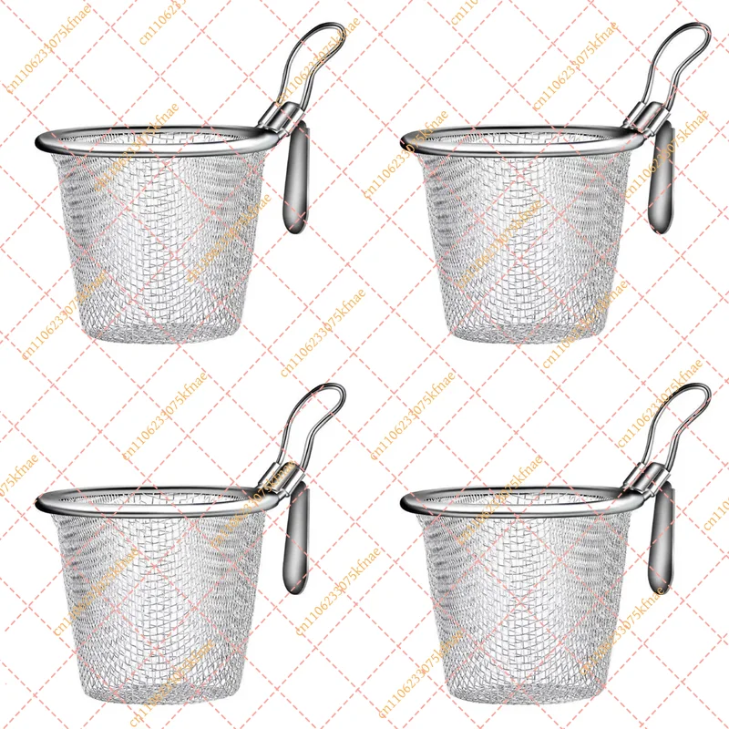 4Pcs Stainless Steel Colander Set | Multi-Purpose Kitchen Strainer Basket for Noodles, Hot Pot & Serving, Large Size