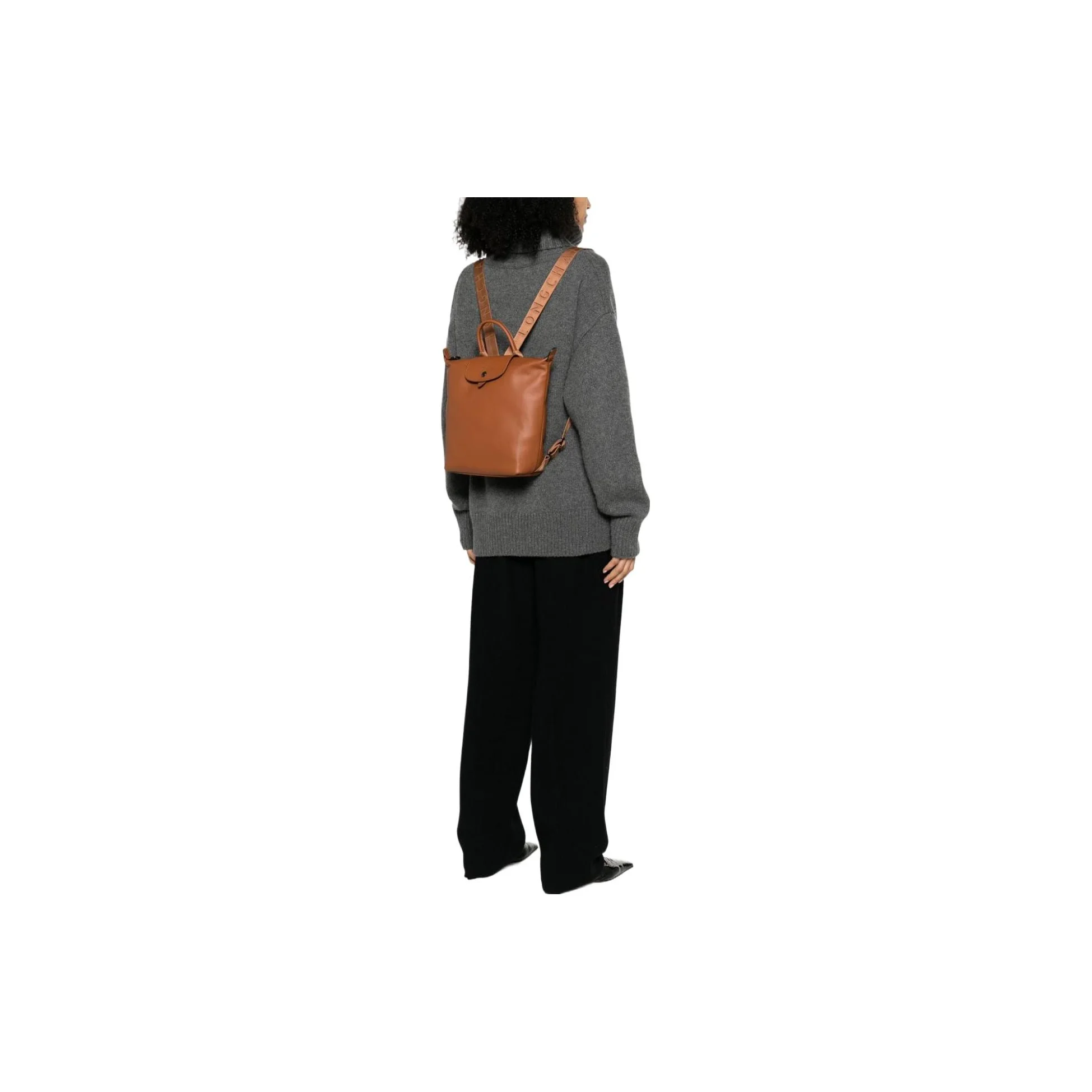 LONGCHAMP Le Pliage Xtra Bolso de Mano de Cuero Vacuno, Mochila, Mochila para Mujer Color Cognac Brandy 10209987504