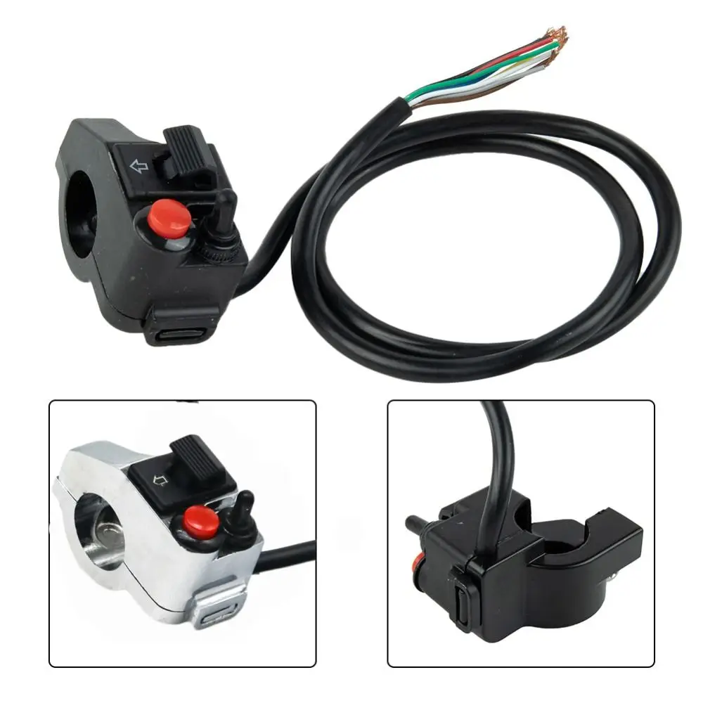 3 in1 Universal Motorcycle Handlebar Mount Left Headlight Turn Signal Horn Switch  Motorbike Three-Function Retrofit Accessories