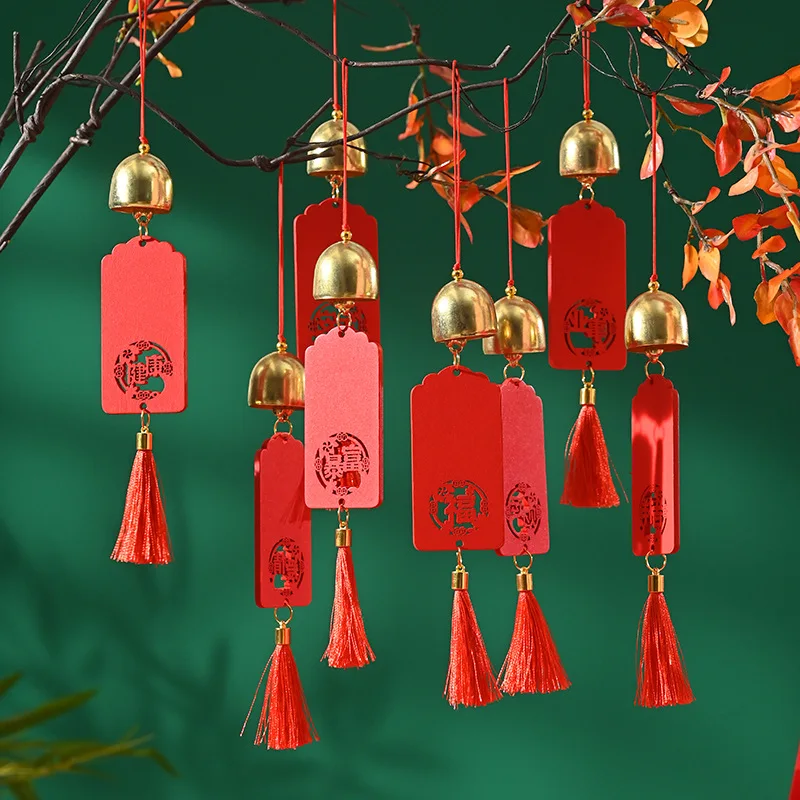 Wooden Wishing Plaque Handwritten Blessing Card Wind Chime Scenic Spot Souvenir wind chimes outdoor