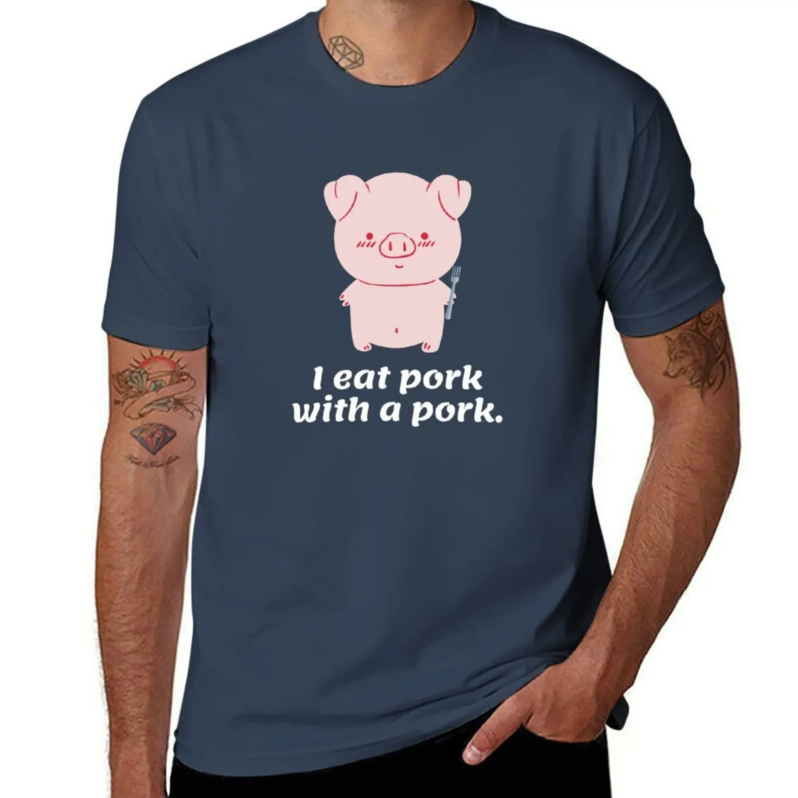 

I Eat Pork With A Pork T-Shirt Big and Tall Basic Tee Shirt