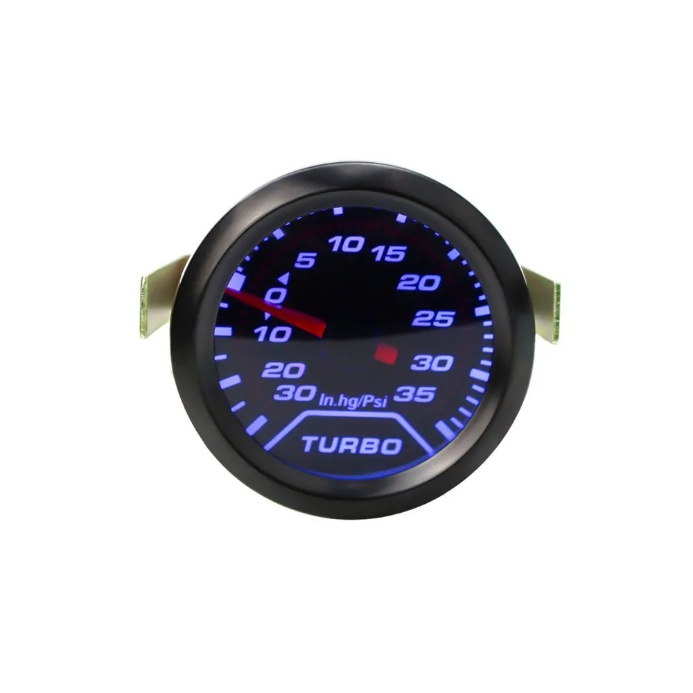 

Car retrofit 52MM turbo table 2 "Blue light black sunglasses mechanical racing instrument PSI