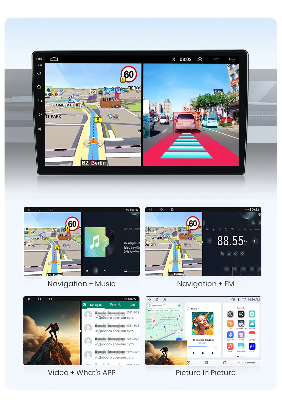 Android Autoradio für VW Volkswagen Passat B8 2015-2020 Multimedia CarPlay IPS Touchscreen 2 Din Navigation BT GPS 4G WIFI FM DSP RDS SWC