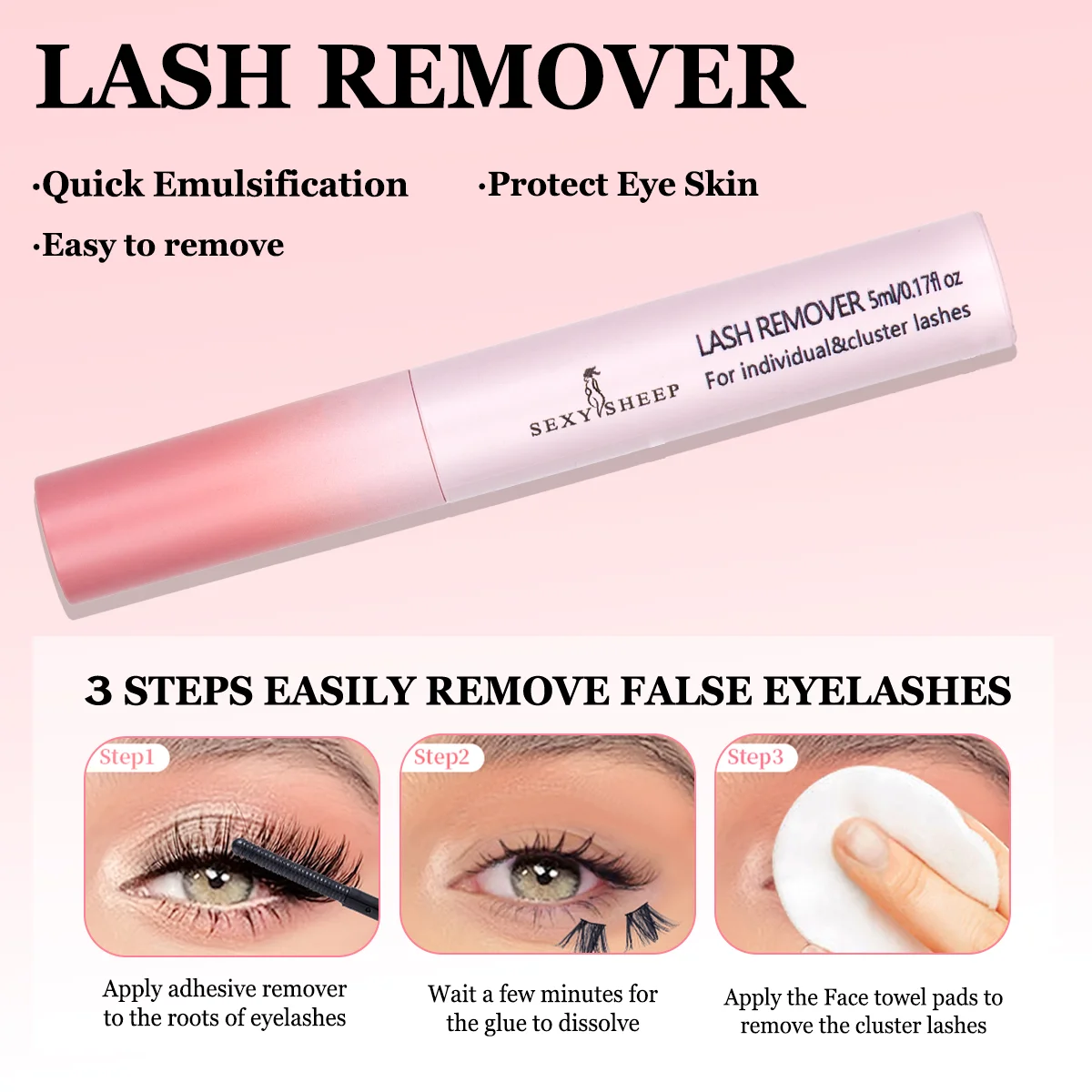 Wimpernkleber Wimperncluster-Bonding und -Versiegelung 10ml Starker Halt 2 in 1 für DIY-Wimpern Einfach zu verwendendes Make-up-Tool – Detail 6